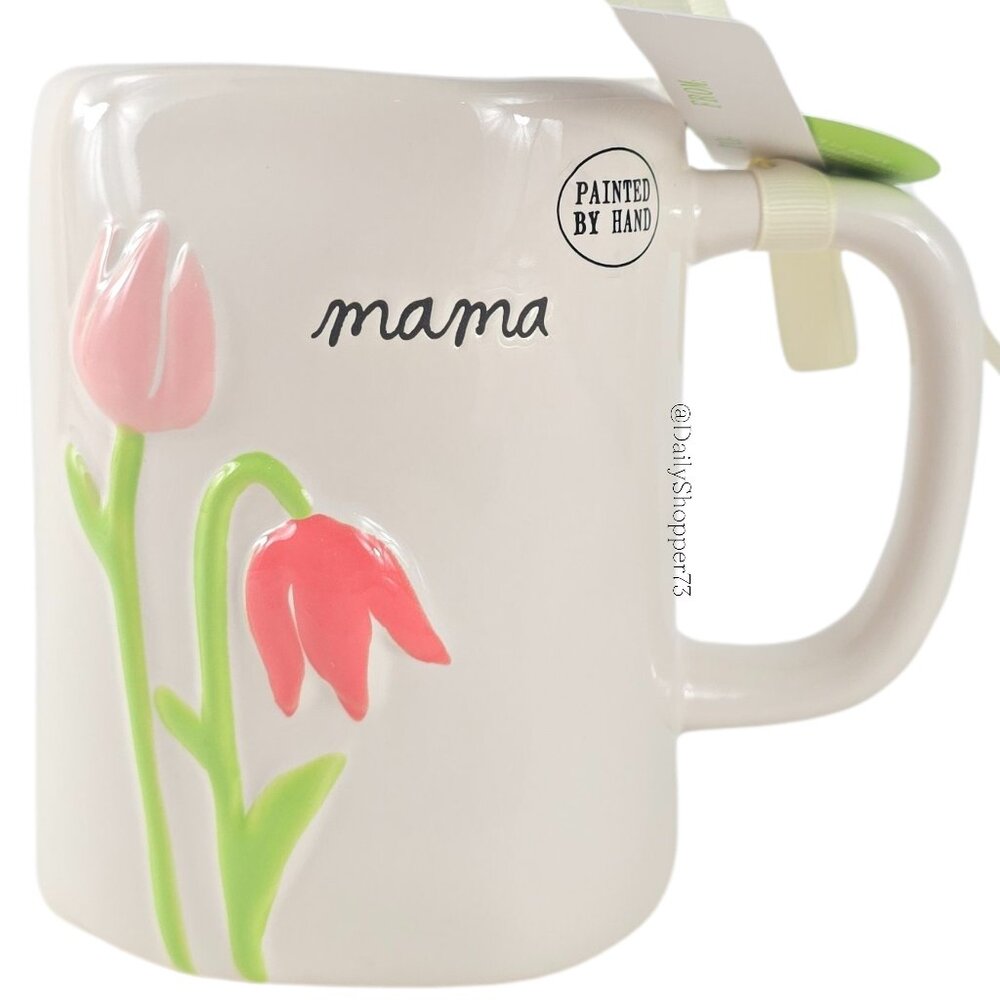 Rae Dunn "mama" Floral Tulip Ceramic Coffee Mug